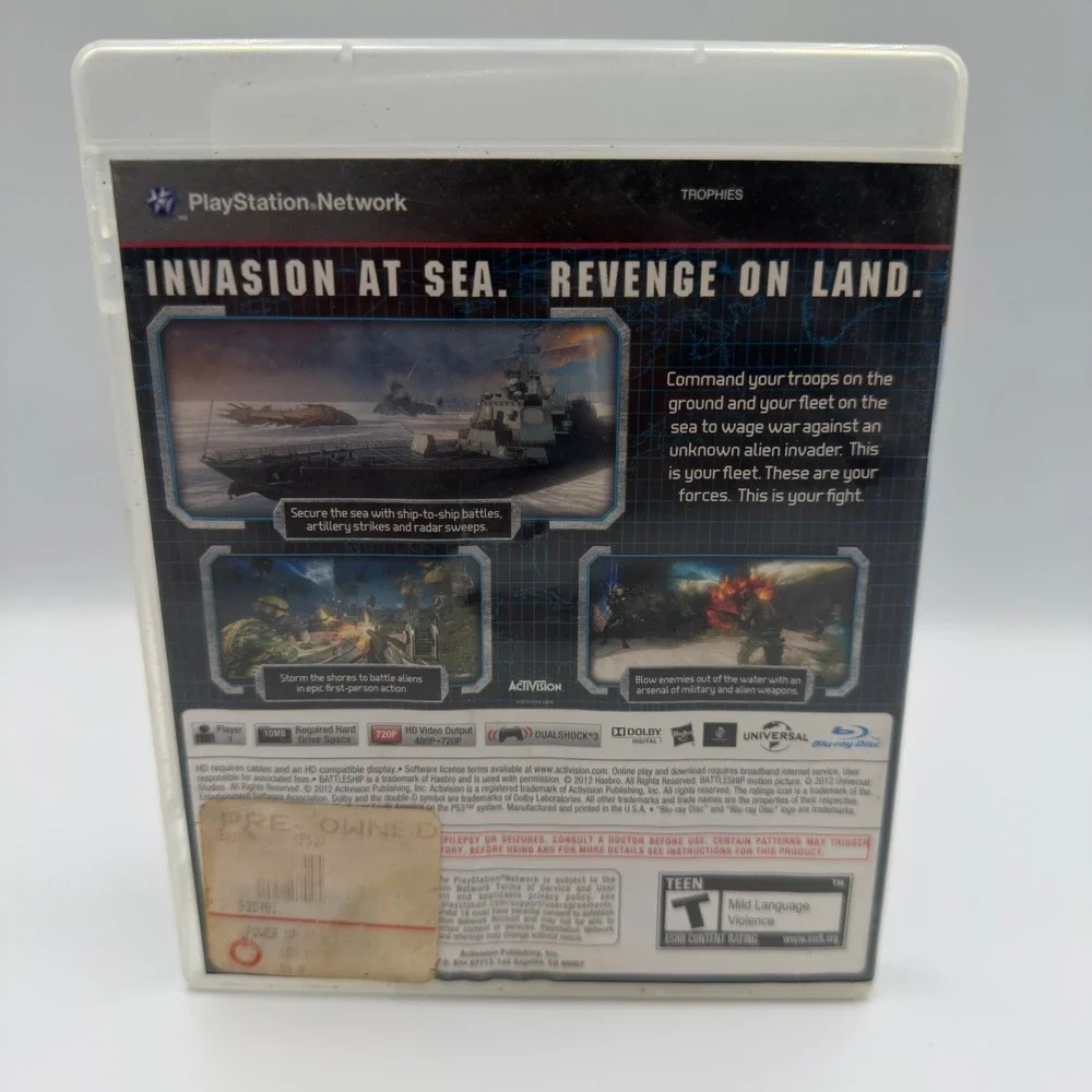 Battleship‎ Sony PlayStation 3 PS3 Activision 2012 Naval Combat Action Game